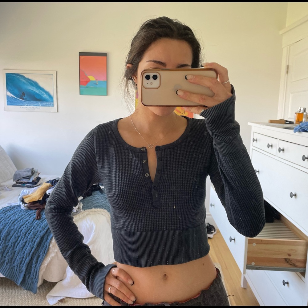 NWT Aerie Waffle Knit Long Sleeve